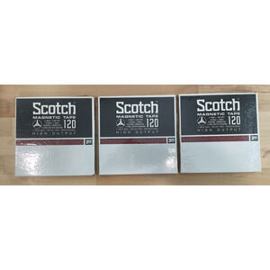 (3) Vintage Scotch Magnetic Tape 120 - 1/4" X 1,200 ft. - 7" Reel to Reel-Sealed